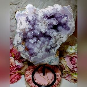 High Quality Huge Pink Amethyst On Stand